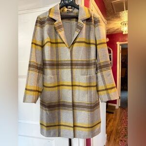 Plaid Women's Coat in Yellow and Brown NEW!!